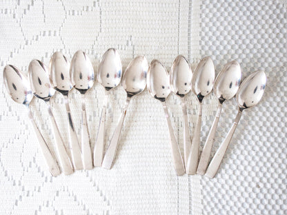 Hotel Silverplate Oneida Plate Spoons Set Of 11 Demitasse Spoons Hotel Two Pattern