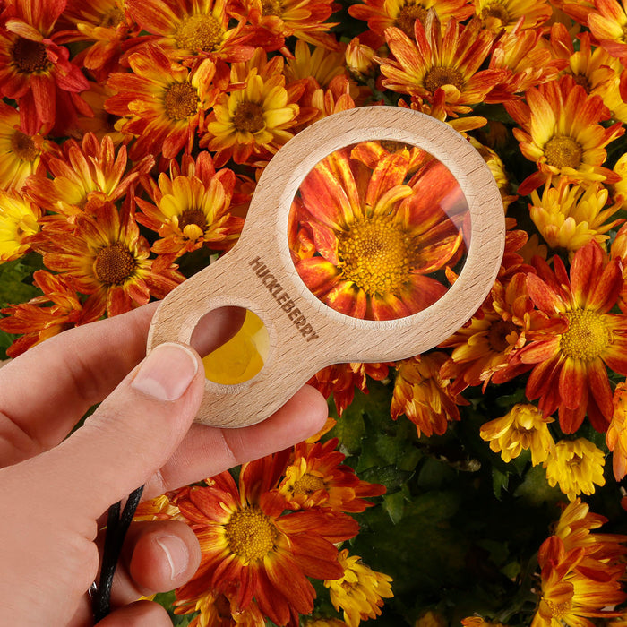 compact, portable Huckleberry Dual Magnifier has 5X and 10X magnification, perfect for viewing small bugs, leaves and rocks