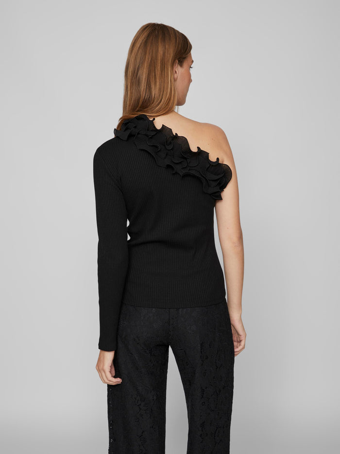 IMIA ONE SHOULDER TOP (BLACK)
