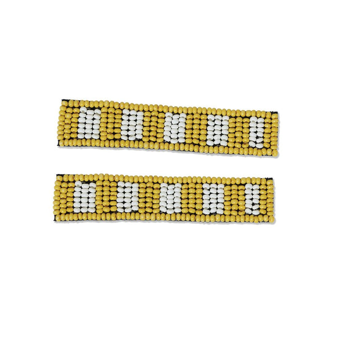 Ink & Alloy -  Anna Two-Tone Striped Beaded 2 Pack Hair Clips