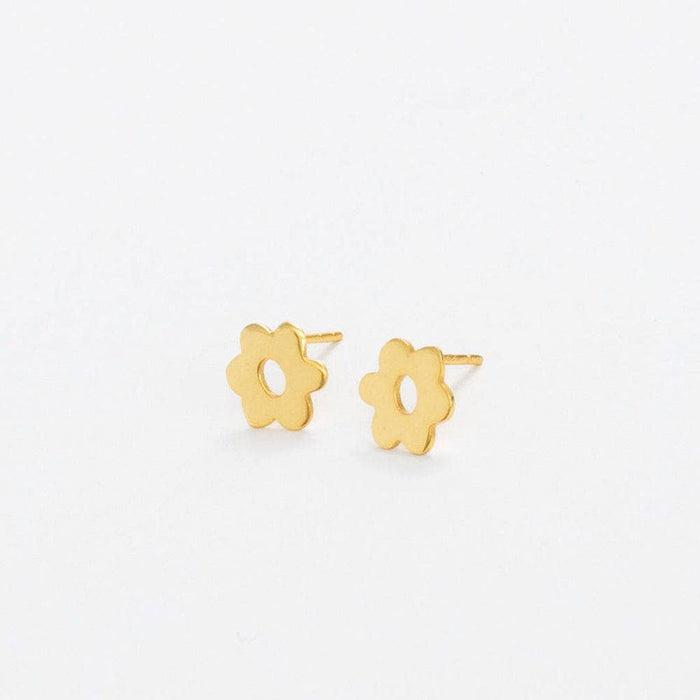 Ink+Alloy - Alice Flower Post Earrings Brass