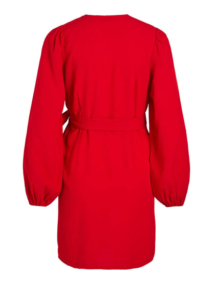IZA L/S WRAP DRESS (EQUESTRIAN RED)