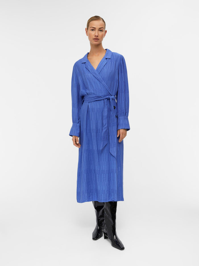 JANINE L/S MIDI WRAP DRESS (AMPARO BLUE)