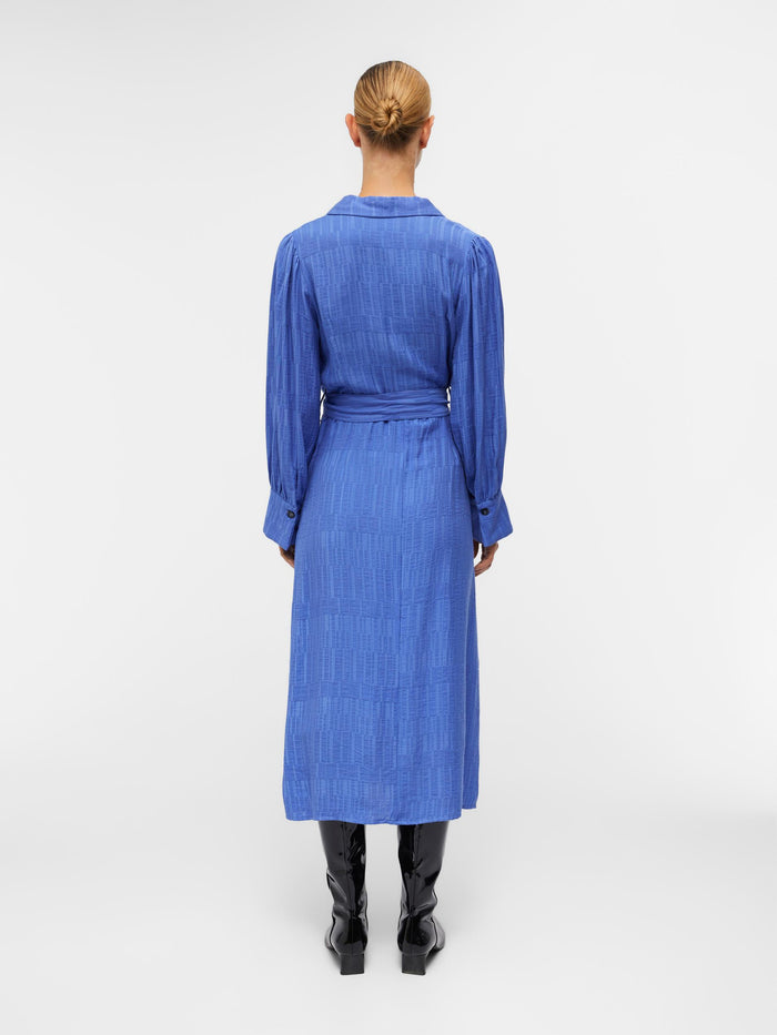 JANINE L/S MIDI WRAP DRESS (AMPARO BLUE)