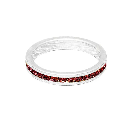 January (Garnet) White Gold Ring | Size 10