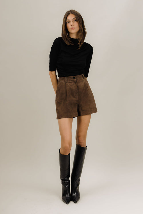 Urban Pioneers Female Jayla Suede Shorts SHORTS CHOCOLATE BROWN