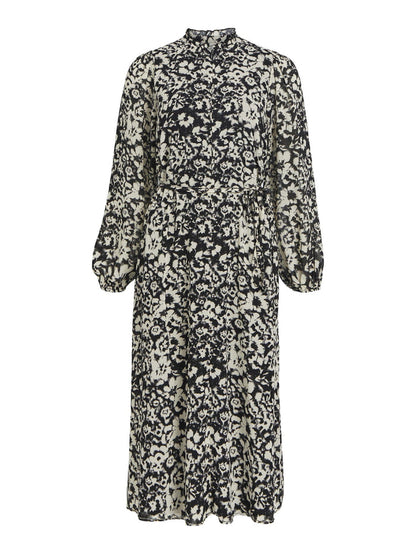 JILL ZIP NECK MAXI DRESS (SANDSHELL/BLACK)
