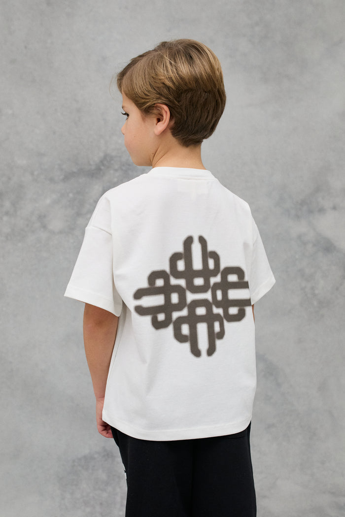 JNR BLURRED GRAPHIC EMBLEM T-SHIRT - OFF WHITE