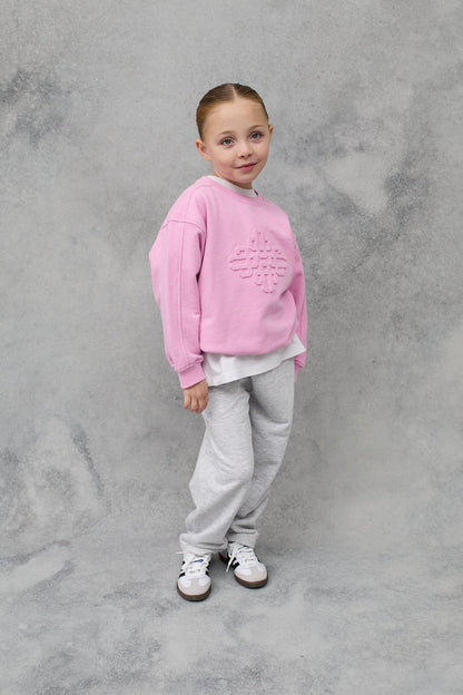 JNR EMBOSSED EMBLEM SWEATSHIRT - PINK