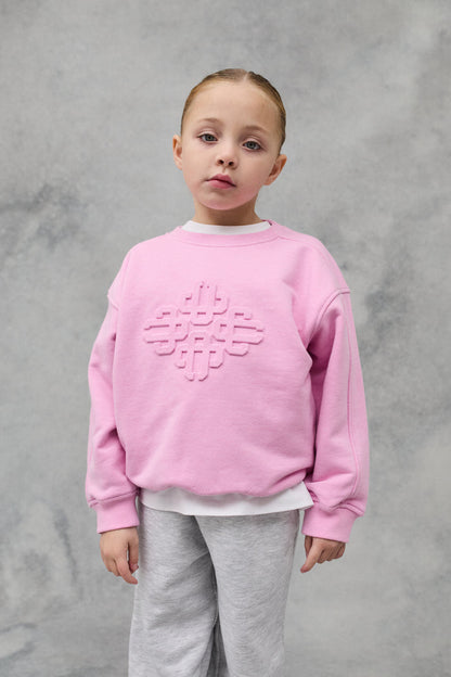 JNR EMBOSSED EMBLEM SWEATSHIRT - PINK
