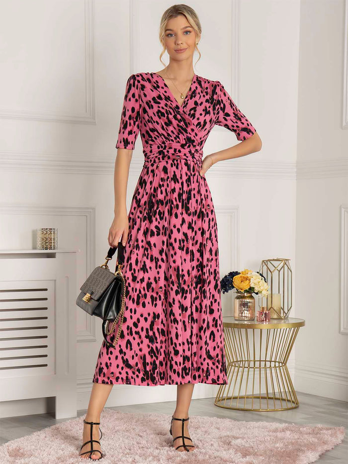 JOSIE ANIMAL PRINT MAXI DRESS (PINK ANIMAL)