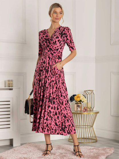 JOSIE ANIMAL PRINT MAXI DRESS (PINK ANIMAL)