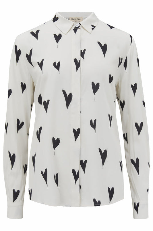 Joy Shirt | Monochrome Hearts (Off White)