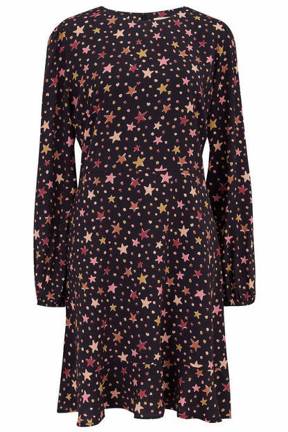 Juliette Dress - Black, Cutout Stars