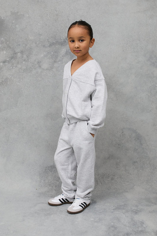 JUNIOR JERSEY CARDIGAN - GREY MARL