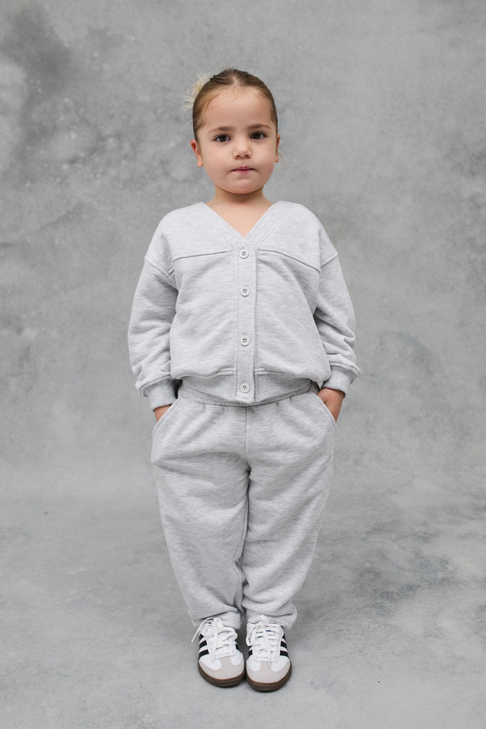 JUNIOR JERSEY CARDIGAN - GREY MARL