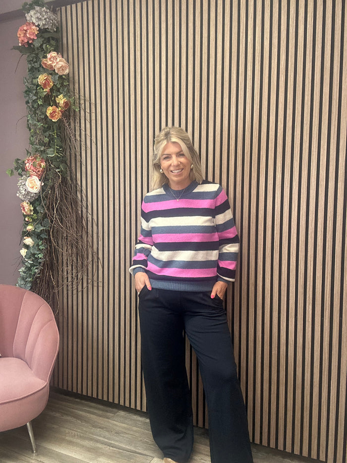 Kate Wide Leg Trousers (Total Eclipse/Navy)