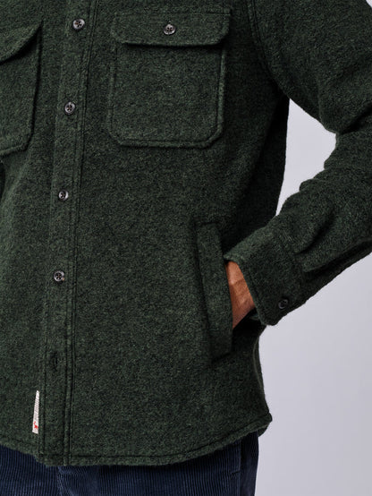Aubin Khaki Kendale Boiled Wool Overshirt | Overshirt