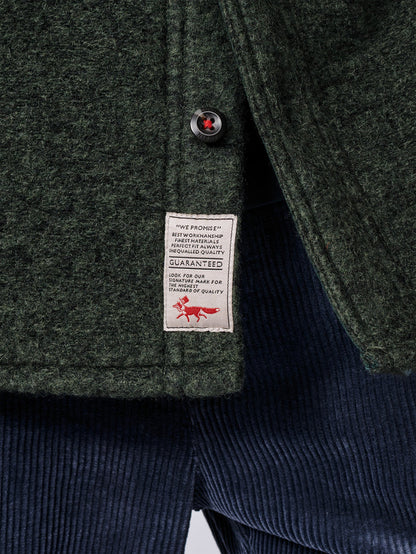 Aubin Khaki Kendale Boiled Wool Overshirt | Overshirt