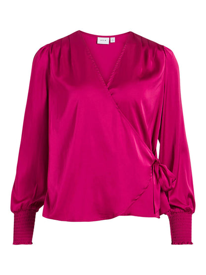 KENZIE L/S WRAP TOP (FESTIVAL FUSCHIA)