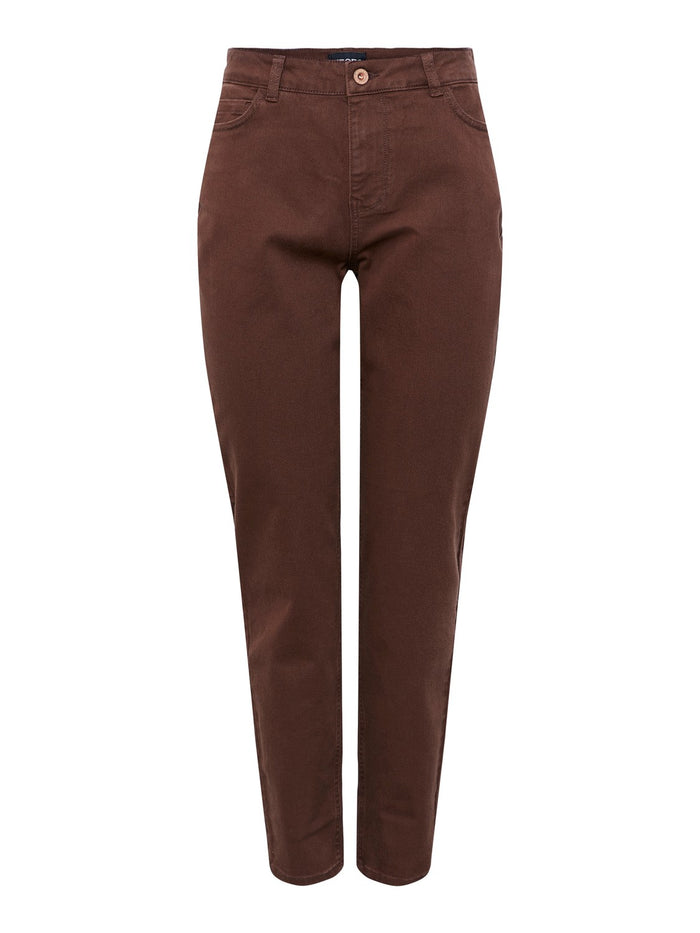 Kesia High Waist Mom Jeans (Chicory Coffee)