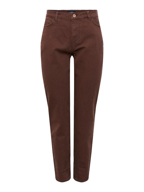 Kesia High Waist Mom Jeans (Chicory Coffee)