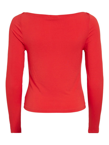 Kiara Long Sleeve Top (Poppy Red)