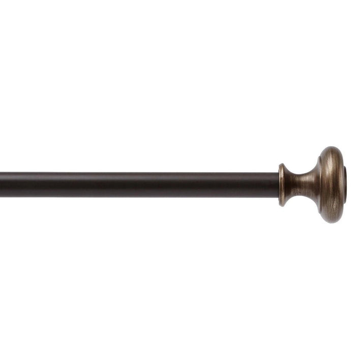 Knob 1" Adjustable Curtain Drapery Rod - Two Colors - Wichita Home Outlet