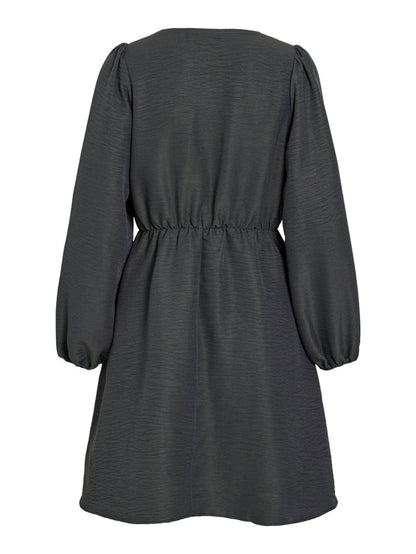 Kris Faux Wrap Mini Dress (Poppy Seed)