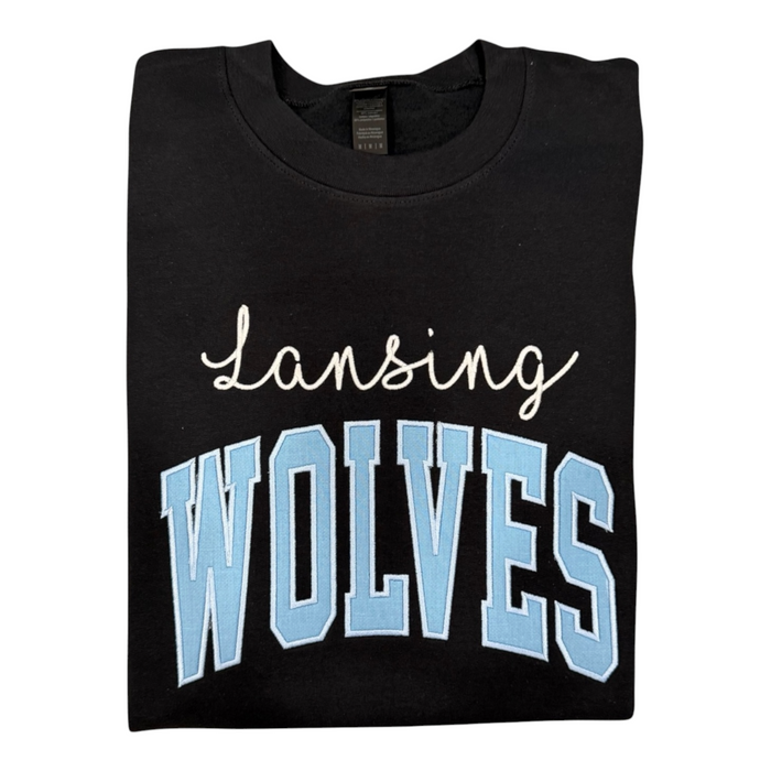 Lansing Wolves Embroidered Applique Sweatshirt, Adult