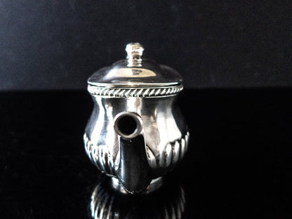 Large Silver Soldered US Navy Teapot Wardroom Officer's Mess USN With Fouled Anchor Hotel Military RR Silver