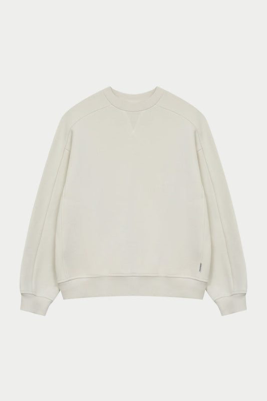 LAUNDERED CLASSICS SEAM DETAIL SWEATSHIRT - ECRU