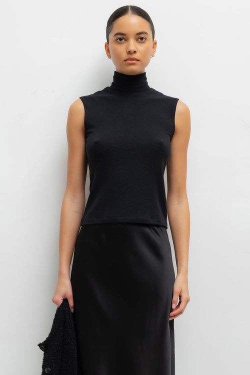 Lauren Sleeveless Turtleneck - Black