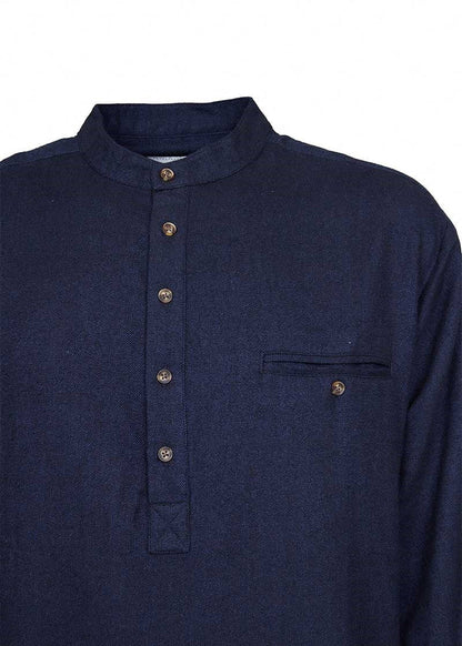 Lee Valley Grandfather Shirt | Navy Melange Twill Flannel