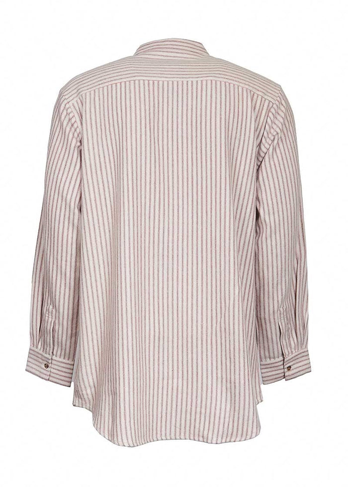 Lee Valley Grandfather Shirt | Red Navy Stripe