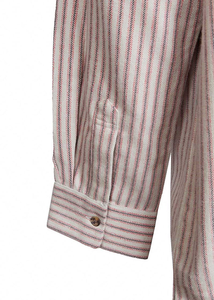 Lee Valley Grandfather Shirt | Red Navy Stripe