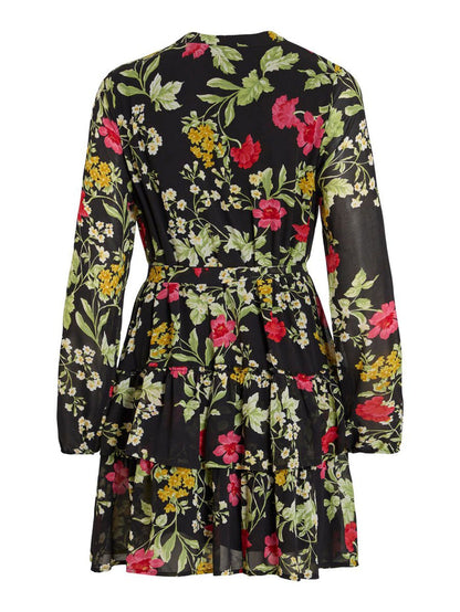 Leslie Short Dress (Black/Floral)