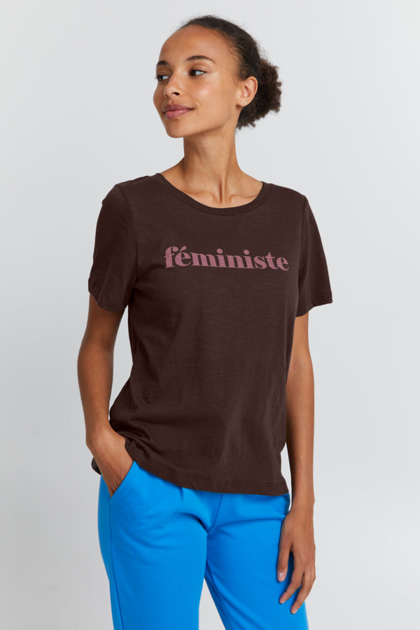 Liberte Slogan T-Shirt (Bracken)