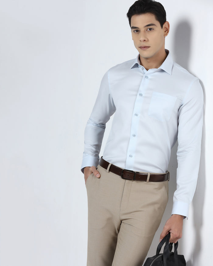 Light Blue Non Iron Textured Shirt - P31