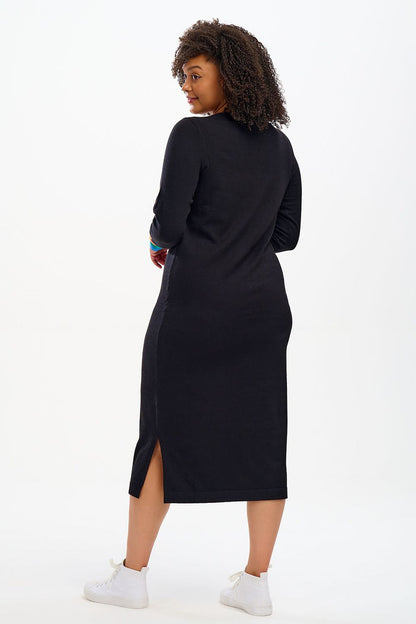 LISELLE MIDI KNIT DRESS (BLACK)