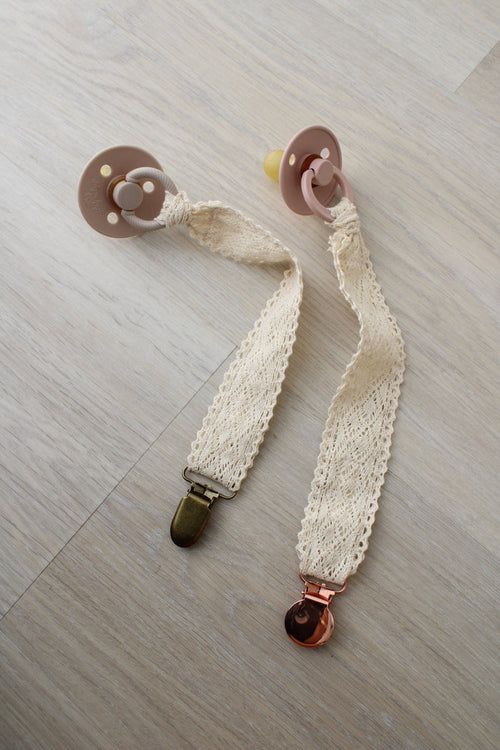 Little Threads Diamond Crochet Collection Pacifier Clip