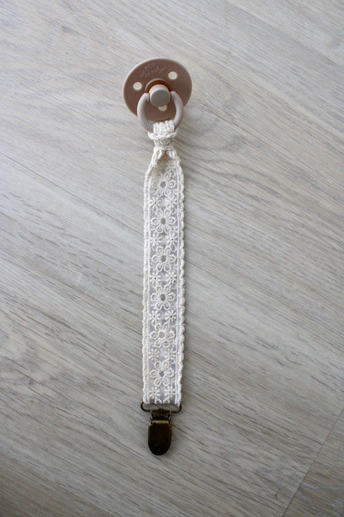 Little Threads Floral Lace Pacifier Clip