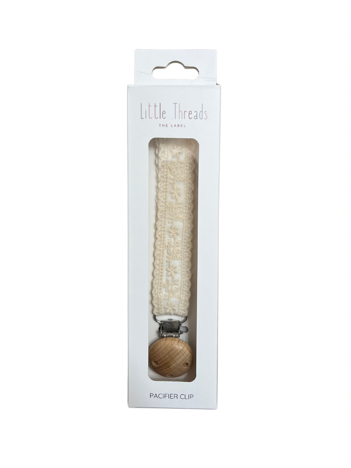 Little Threads Floral Lace Pacifier Clip
