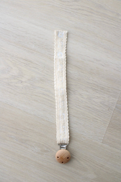 Little Threads Floral Lace Pacifier Clip