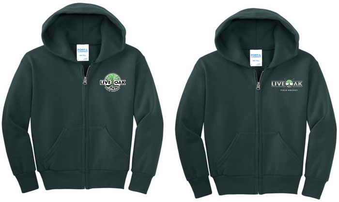 Live Oak Ful Zip Hoodie, Youth & Adult Sizing