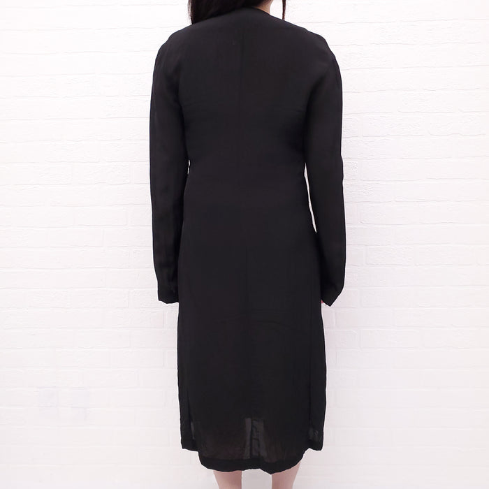 LOEWE BLACK WRAP DRESS WITH BELT - SIZE 40