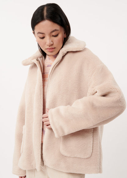 Lonnie Faux Fur Coat (Cream)