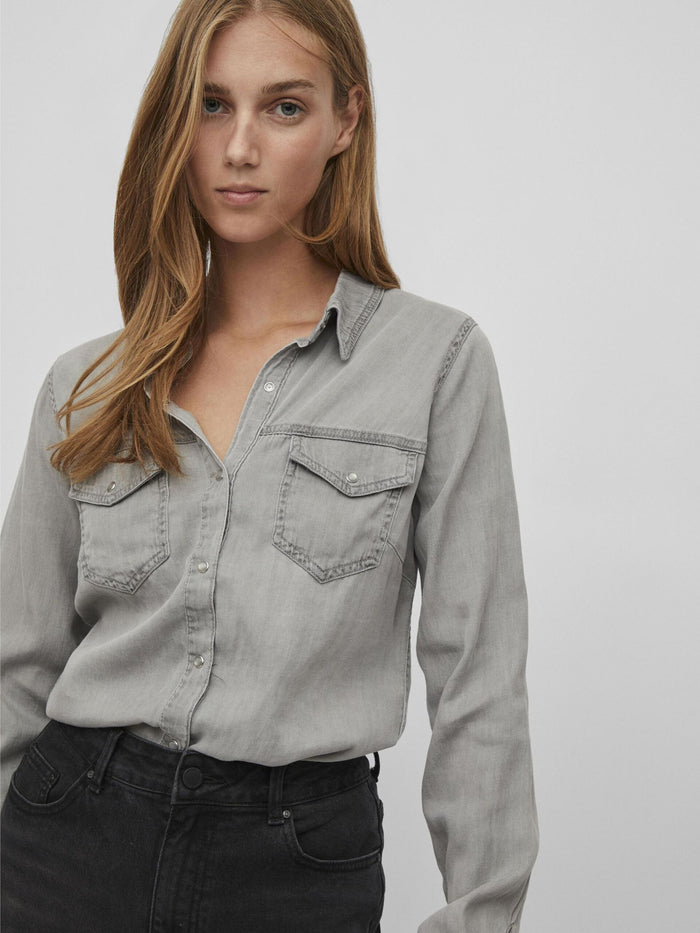 Luca Denim Shirt (Light Grey)