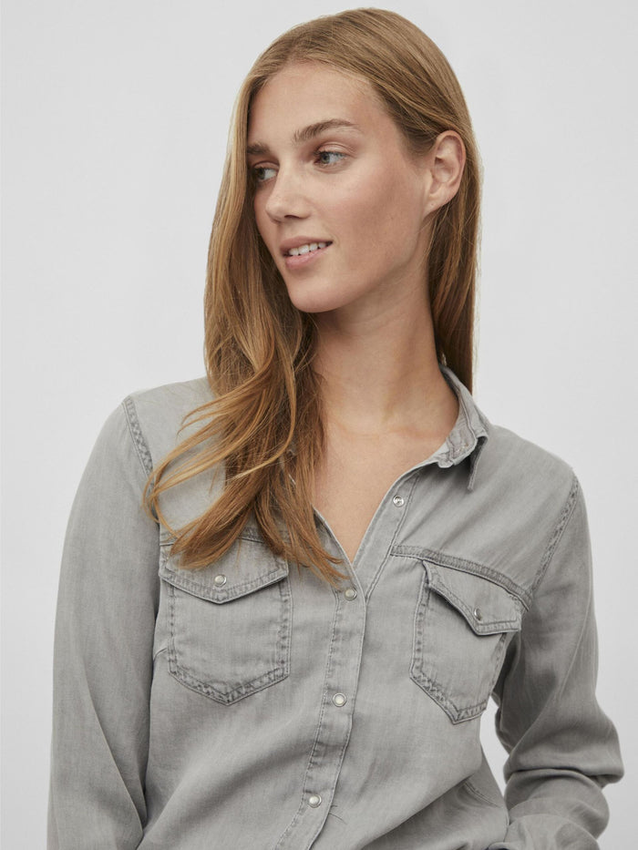 Luca Denim Shirt (Light Grey)