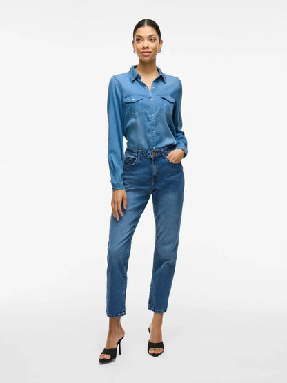 Luca Denim Shirt (Medium Blue)